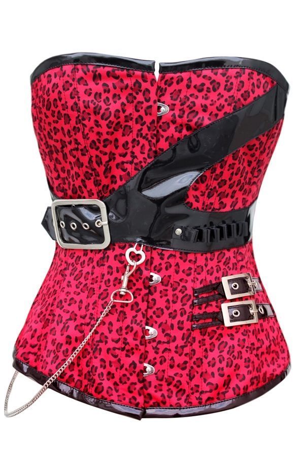 Red Leopard Pin up corset