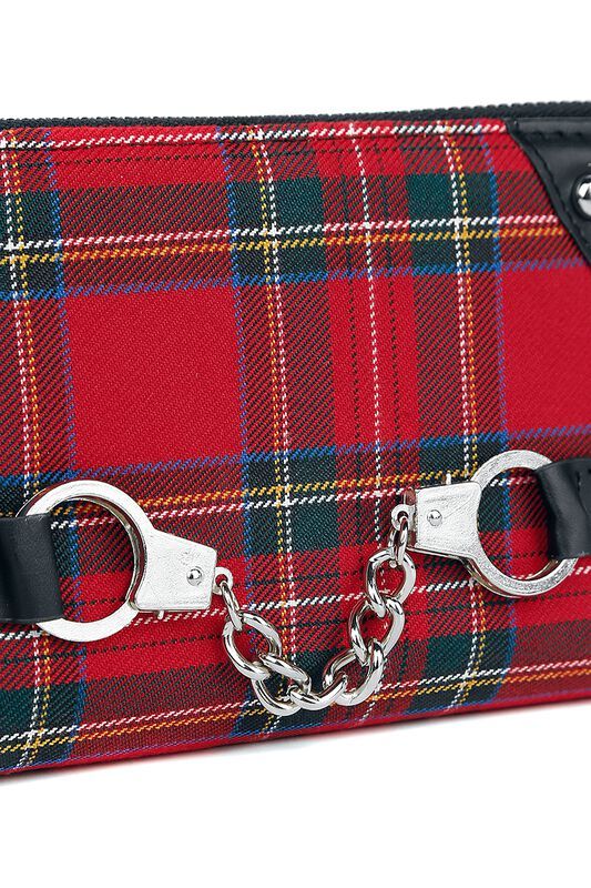 Red Tartan Handcuff Banned Apparel Purse