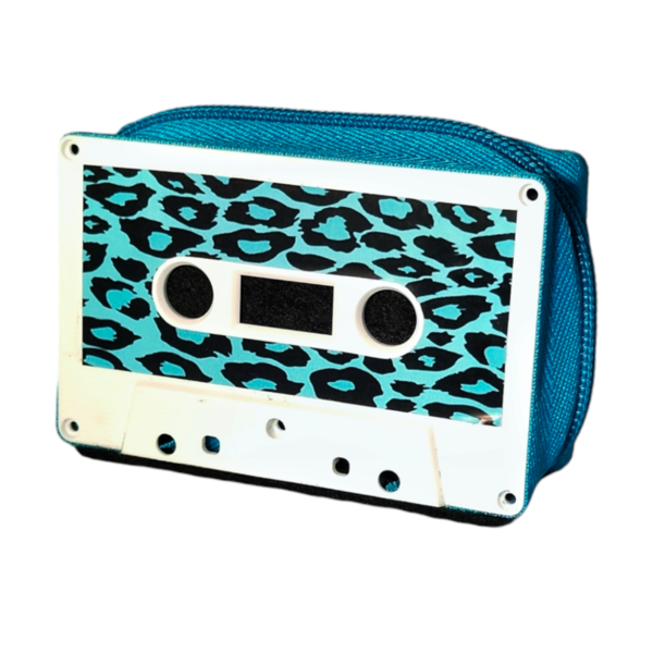 Cartera cassette leopardo azul